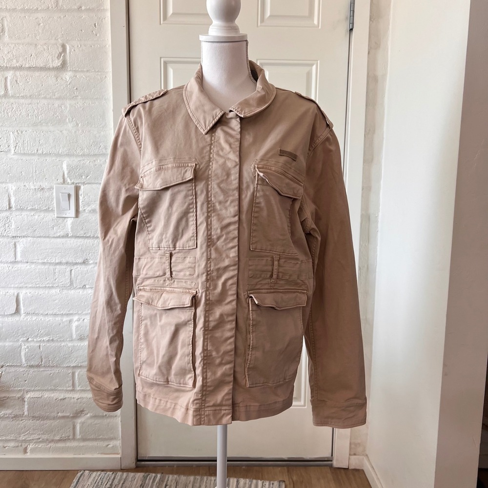 Vineyard Vines Women's XL Khaki Tan Field Jacket Utility Military Cotton Twill